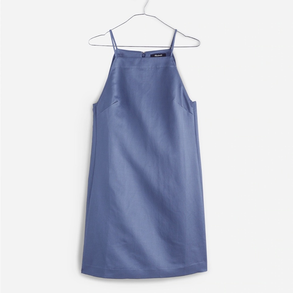 Madewell Linen Indigo Dress size 6 - Picture 4 of 8
